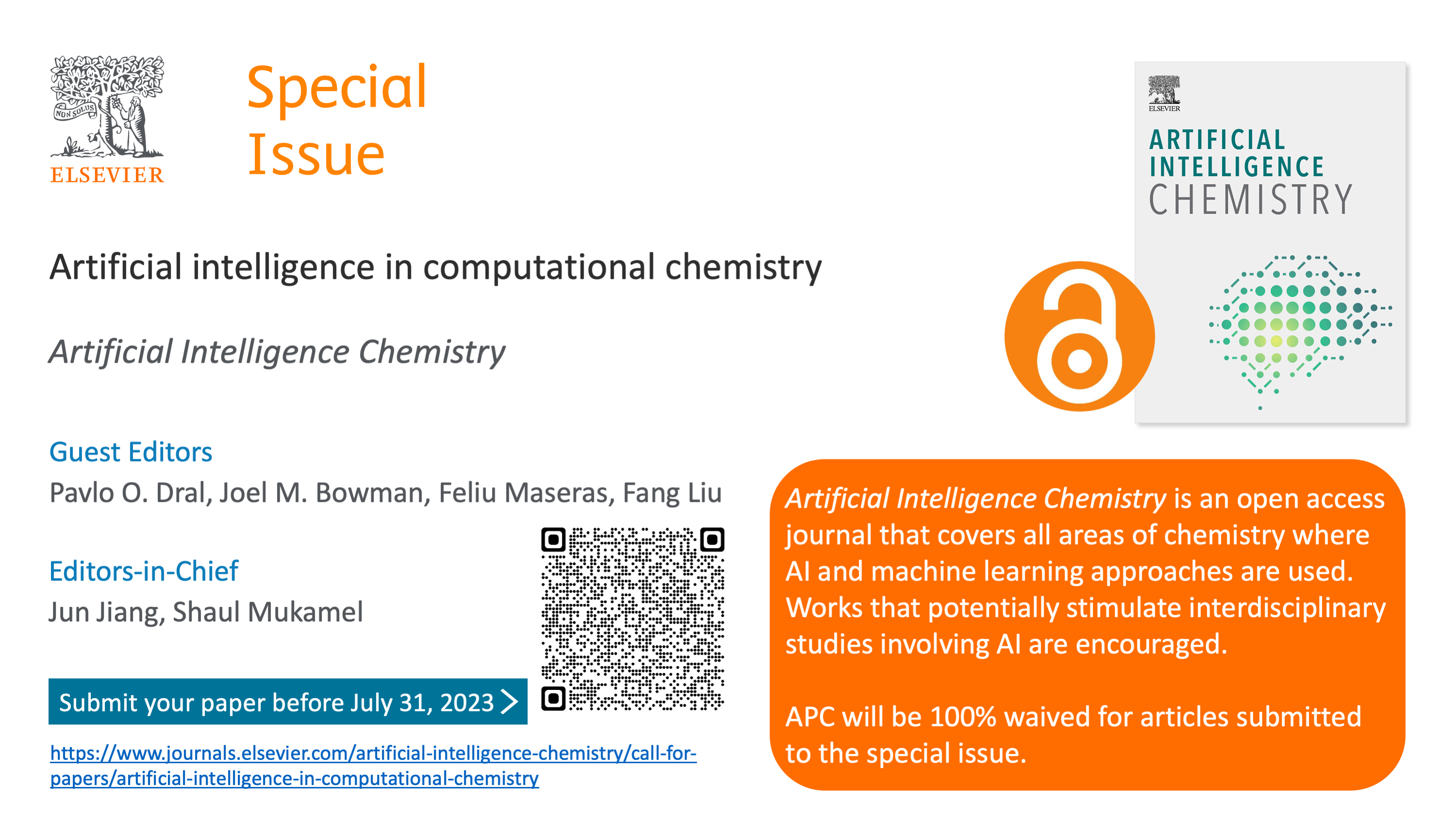 Special Issue on Artificial intelligence in computational chemistry
